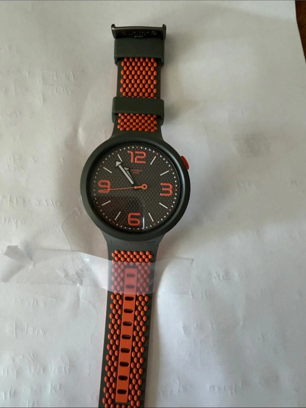 Swatch Black Watch with Orange Accents